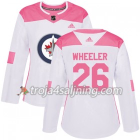 Winnipeg Jets tröja Blake Wheeler 26 Vit 2017-2018 Adidas Rosa Fashion Authentic - Dame NHL Tröjor